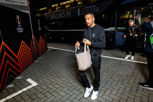 Martin Olsson of Malmö FF arrives to the stadium