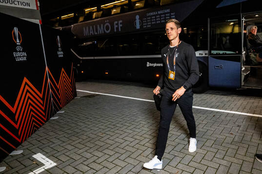 Søren Rieks of Malmö FF arrives to the stadium