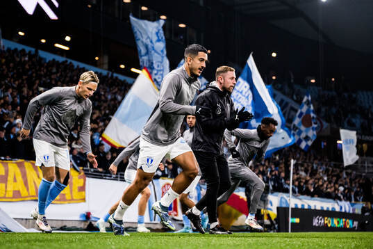Jens Stryger Larsen and Zakaria Loukili of Malmö FF