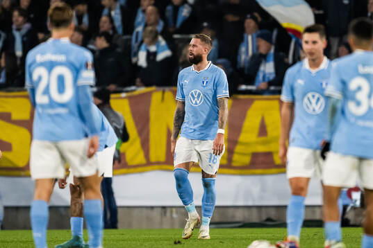 Pontus Jansson of Malmö FF looks dejected