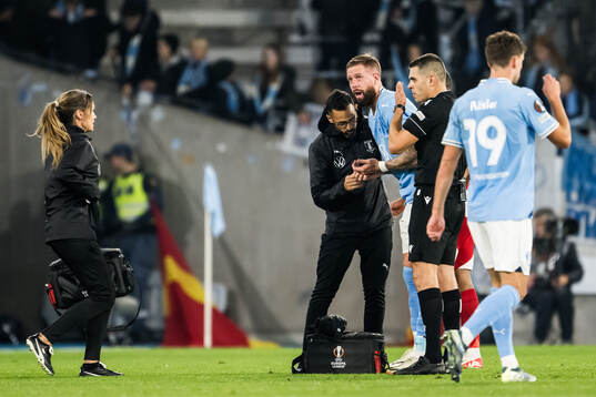 Pontus Jansson of Malmö FF in pain