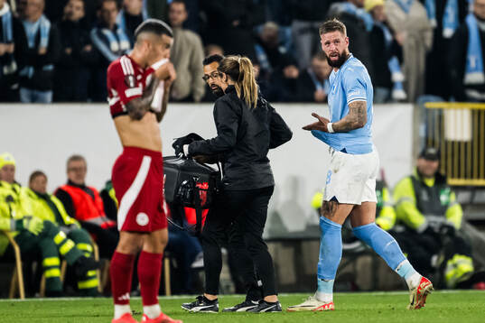 Pontus Jansson of Malmö FF in pain