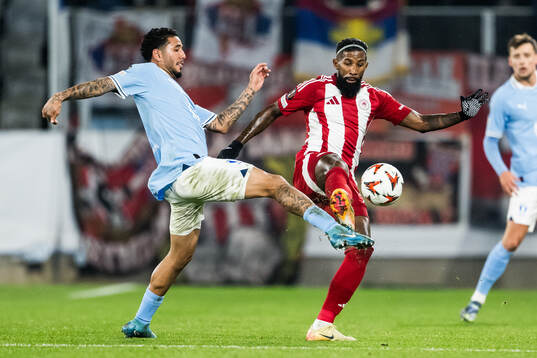 Sergio Pena of Malmö FF and Theofanis Bakoulas of