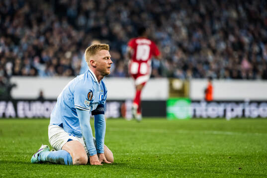Anders Christiansen of Malmö FF looks dejected