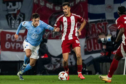 Colin Rösler of Malmö FF and Charalampos Kostoulas of
