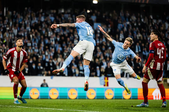 Pontus Jansson and Søren Rieks of Malmö FF