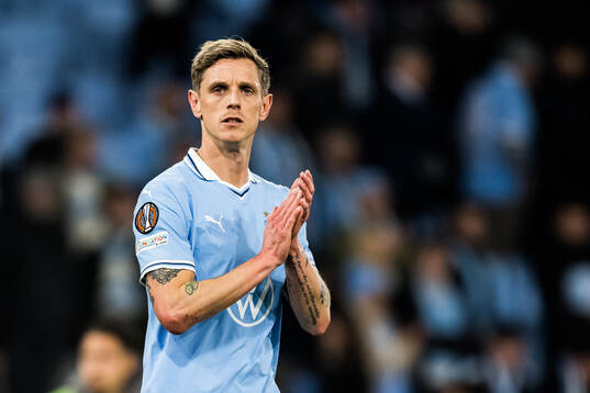 Søren Rieks of Malmö FF looks dejected
