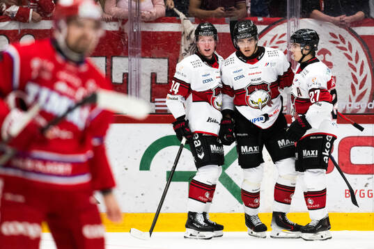 Malmö Redhawks Axel Sundberg jublar