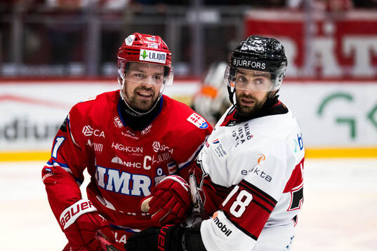 Timrås Anton Lander och Malmö Redhawks Robin Hanzl