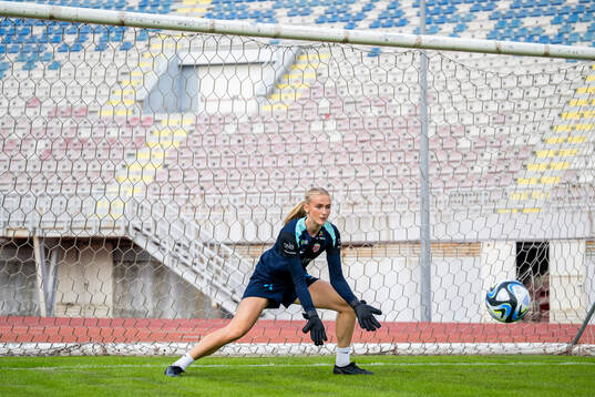 Goalkeeper Selma Panengstuen of the Norwegian women's
