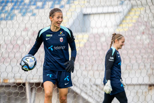 Goalkeeper Cecilie Fiskerstrand of the Norwegian women's