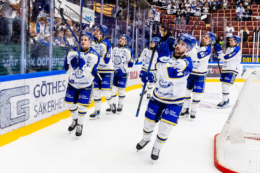 Leksands spelarna jublar