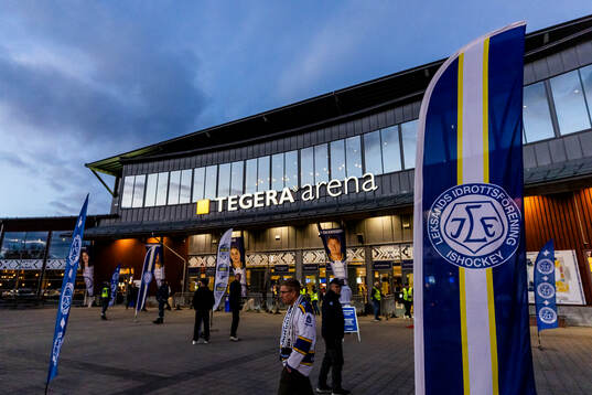 Tegera Arena innan ishockeymatchen i SHL mellan Leksand och