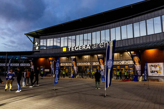 Tegera Arena innan ishockeymatchen i SHL mellan Leksand och