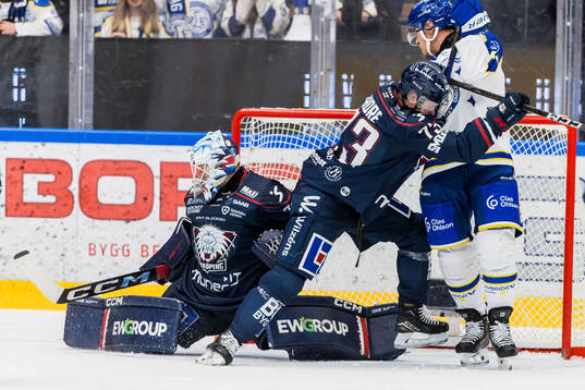 Linköpings målvakt Christian Heljanko och Adam Hofbauer