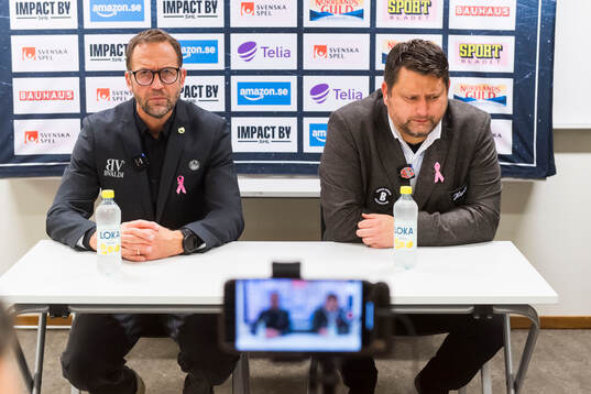 Rögles tränare Roger Hansson och Modos tränare Mattias