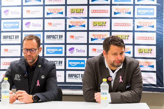 Rögles tränare Roger Hansson och Modos tränare Mattias