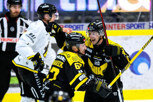 Västerås Elias Ekström jublar