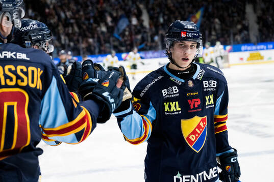 Djurgårdens Victor Eklund jublar