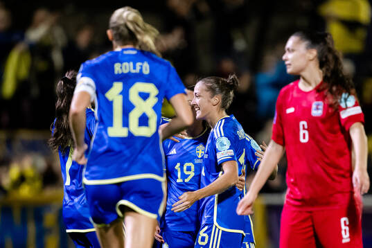 Filippa Angeldahl of Sweden celebrates the 0-1 goal
