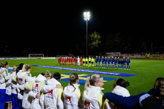 Players of Luxembourg and Sweden