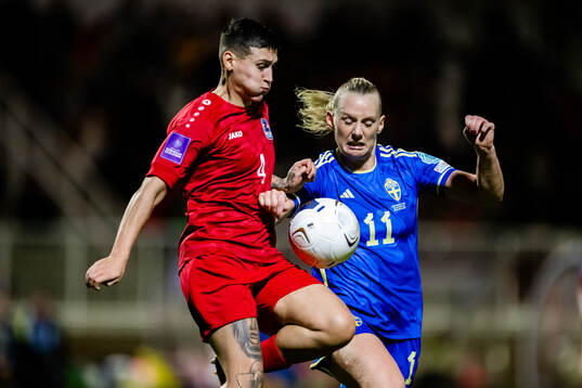 Andreia Machado of Luxembourg and Stina Blackstenius of