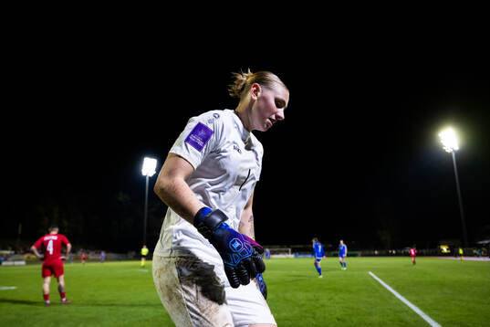 Goalkeeper Lucie Schlime of Luxembourg