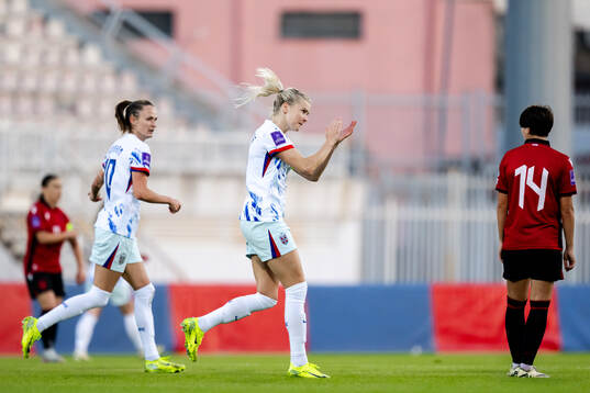 Ada Hegerberg of Norway celebrates the 0-4 goal
