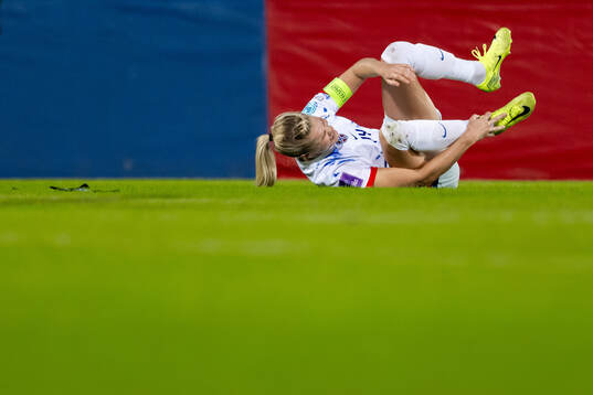 Ada Hegerberg of Norway in pain