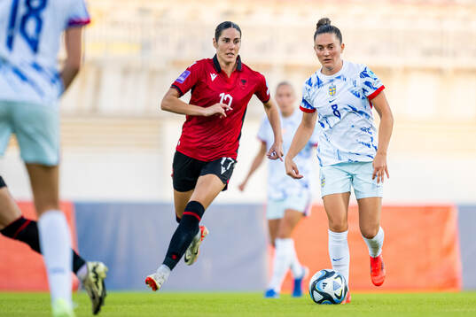 Kristina Maksuti of Albania and Vilde Bøe Risa of Norway
