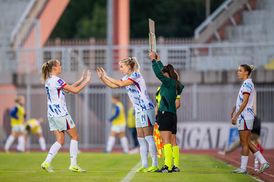 Frida Maanum, Ada Hegerberg and Celin Bizet Ildhusøy of