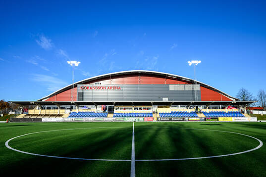 Exteriör vy av Jernvallen och Göransson Arena
