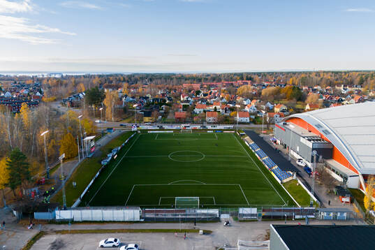 Drönarvy av Jernvallen
