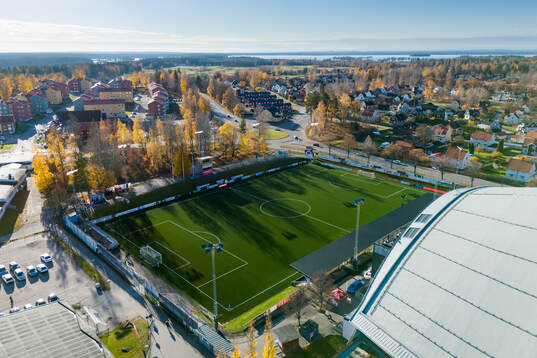 Drönarvy av Jernvallen