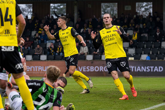 Mjällbys Arvid Brorsson och Jacob Bergström deppar