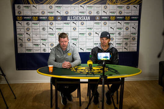 Mjällbys tränare Anders Torstensson och GAISs tränare