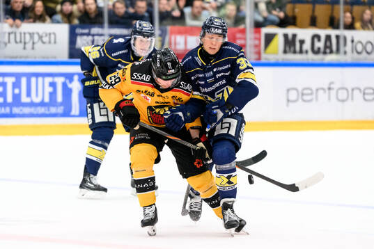 Luleås Erik Gustafsson och HV71s Måns Lindbäck