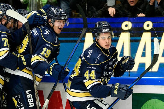 HV71s Hugo Fransson jublar