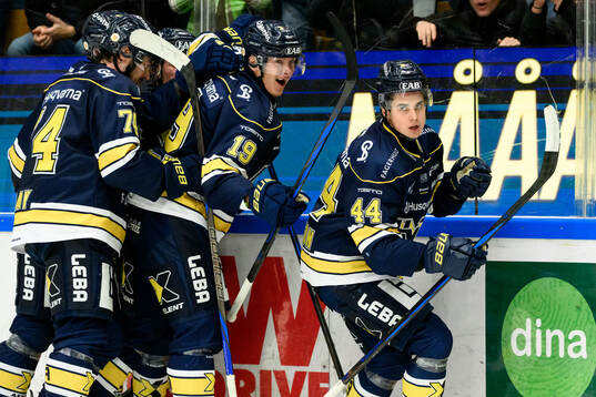 HV71s Hugo Fransson jublar