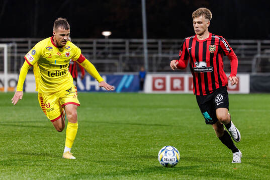 Kalmars Simon Skrabb och Brommapojkarnas Wilmer Odefalk