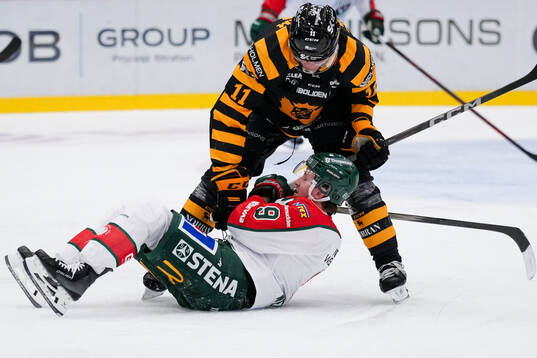 Skellefteås Max Lindholm och Frölundas Linus Weissbach
