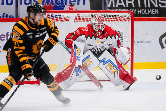 Skellefteås Jonathan Davidsson och Frölundas målvakt