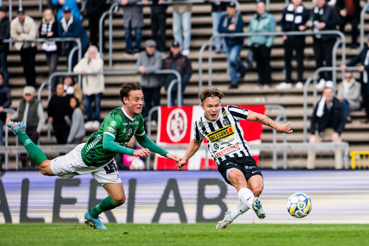 Brages Cesar Weilid och Landskronas Vincent Sundberg vid