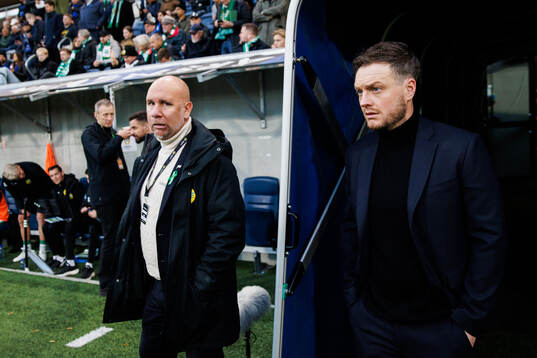 Hammarbys sportchef Mikael Hjelmberg och tränare Kim