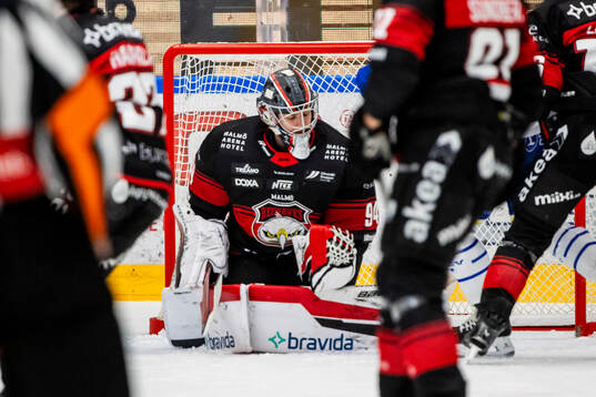 Malmö Redhawks målvakt Marek Langhamer deppar