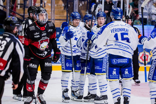 Leksands Justin Glenn Kloos jublar