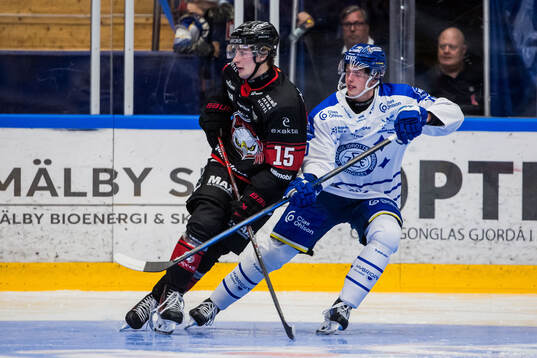Malmö Redhawks Freddie Larsson och Leksands Anton Johansson