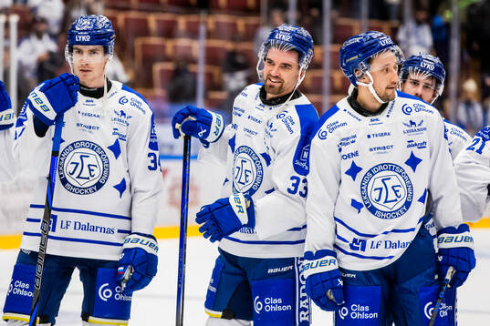 Leksands Peter Cehlarik och Eddie Larsson och Max Veronneau
