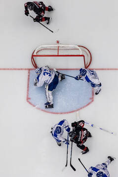 Leksands målvakt Jakob Hellsten och Anton Johansson och