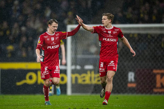 Elfsborgs Simon Hedlund och Gottfrid Rapp jublar